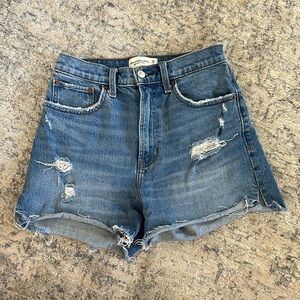 Distressed Blue Denim Shorts
